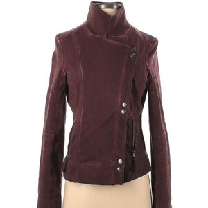 Marrakech Burgundy Knit Moto Light Jacket - Anthropologie